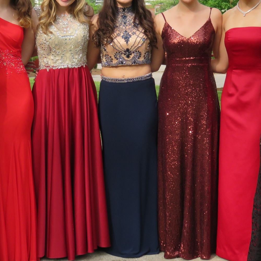 Dark blue two piece dress - Picture 4 of 5